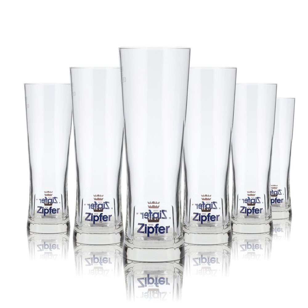 6 bicchieri Zipfer da 0,5 l in vetro design, set di bicchieri da birra Kellerbier, birrificio, ristorazione