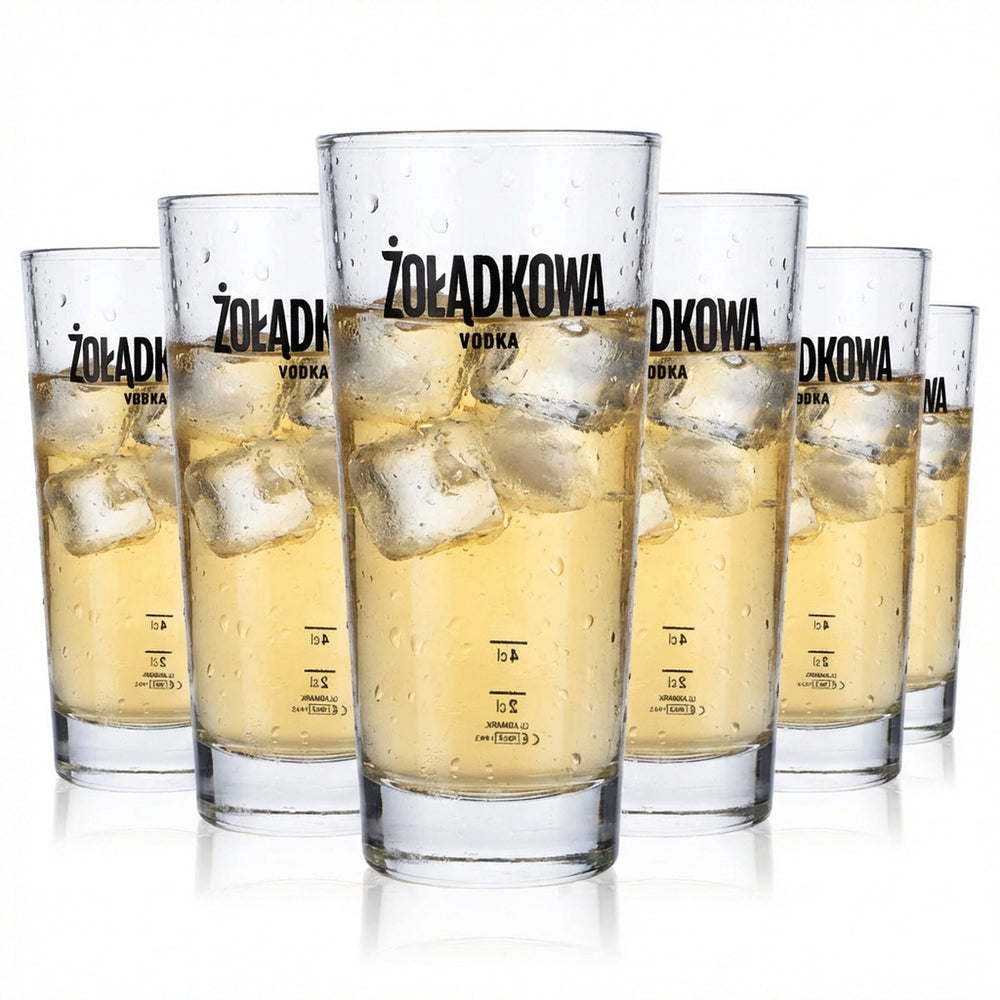 6 bicchieri da vodka Zoladkowa da 0,33 l Bicchieri da long drink Bicchieri impilabili