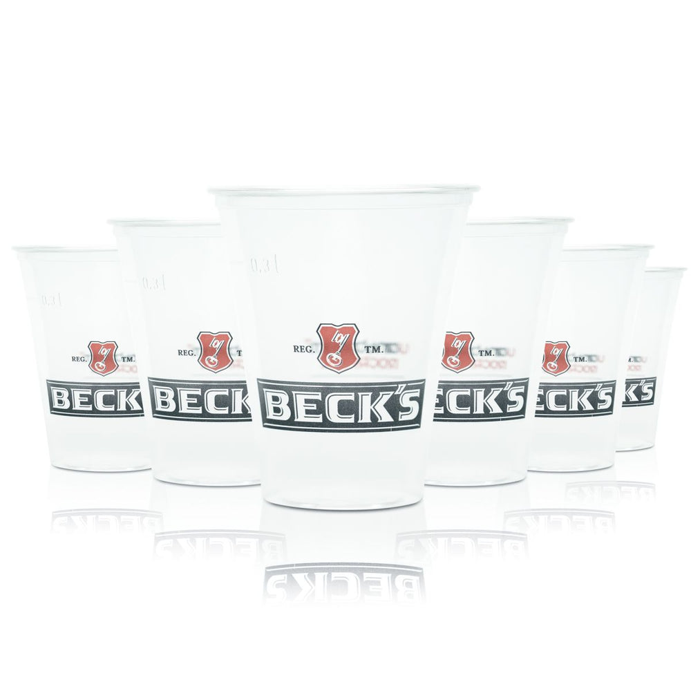 75x bicchieri monouso in plastica Becks Bicchieri in plastica da birra da 0,3 l Bicchieri per feste