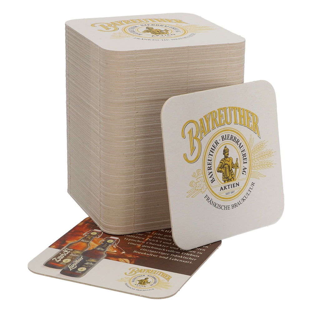 80x sottobicchieri da birra Bayreuther Bier "Fränkische Braukultur" (Cultura birraria francone) 9,4x9,4 cm