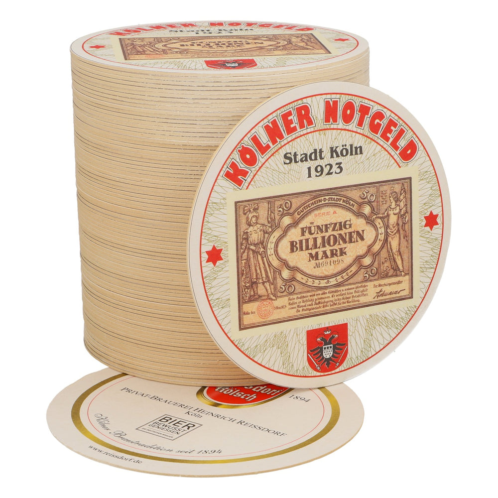80x Sottobicchieri Reissdorf "Kölner Notgeld" Cinquanta miliardi di marchi