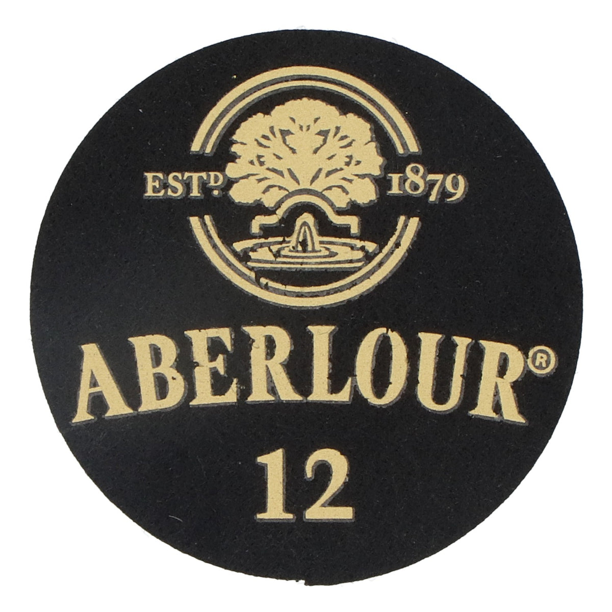Sottobicchiere in feltro Aberlour Distillery Whiskey Sottobicchiere in vetro Nero 6,2 cm di diametro "Aberlour 12" – Vista 2