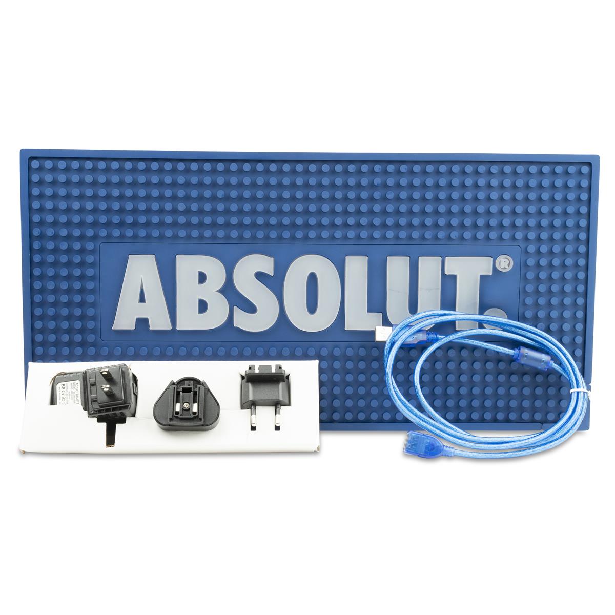 Absolut Vodka Tappetino da bar Tappetino scolapiatti Accessori da bar Gomma blu – Vista 2