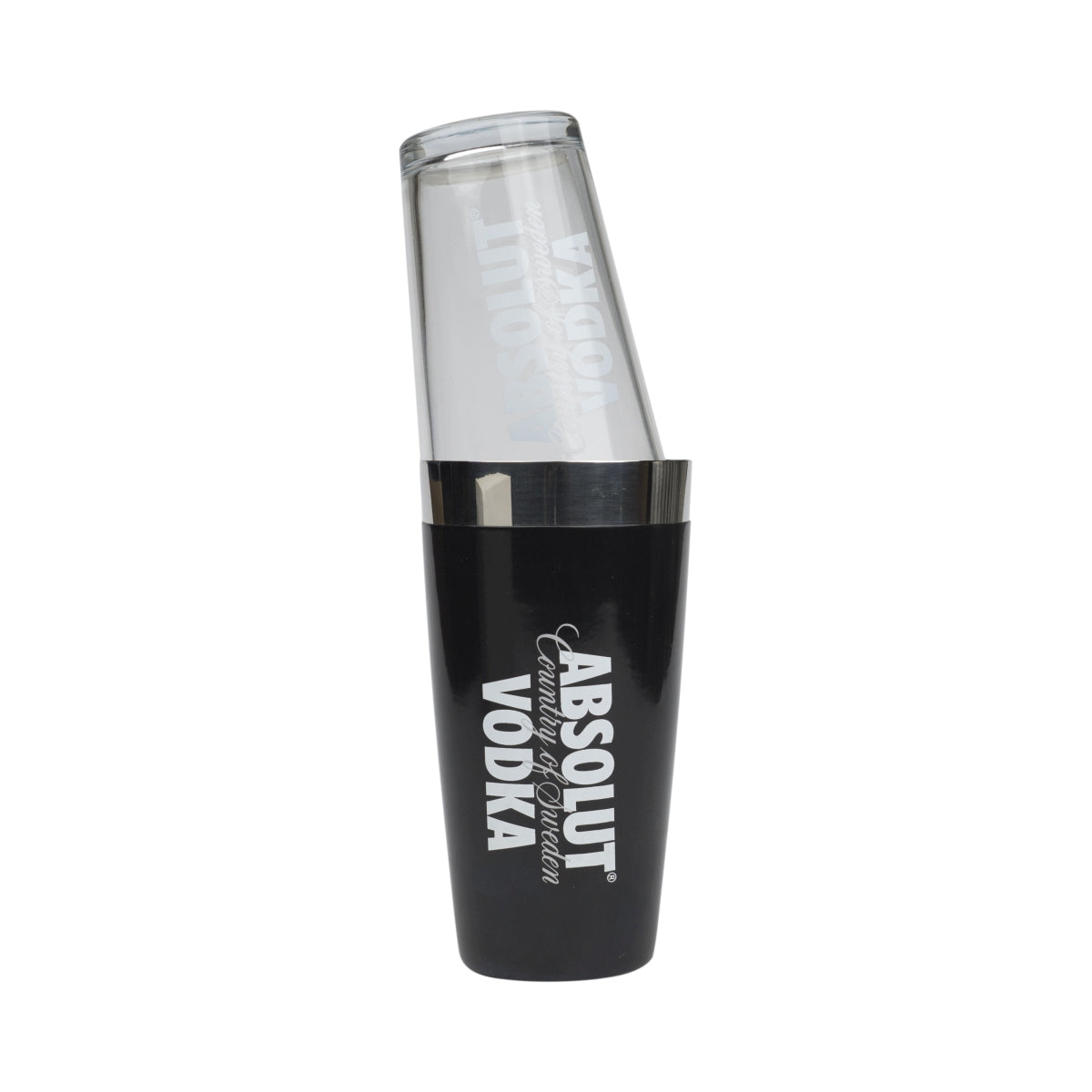 Absolut Vodka Boston Shaker nero in vetro Shaker da cocktail Barman gommato – Vista 2