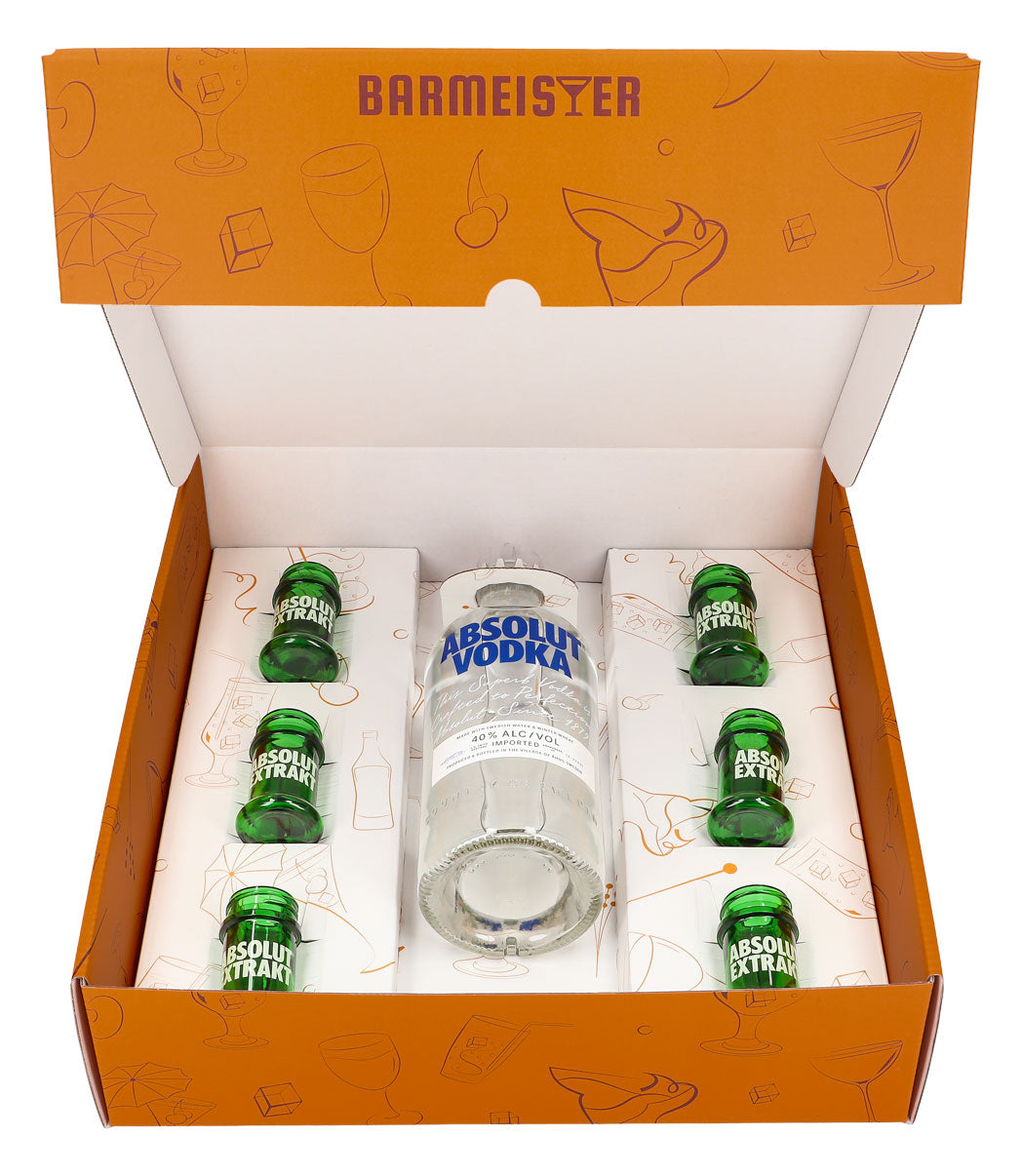 Absolut Vodka Geschenkset 0,7l Flasche 40 % Vol. + Shotgläser Extrakt–Orange – Ansicht 2