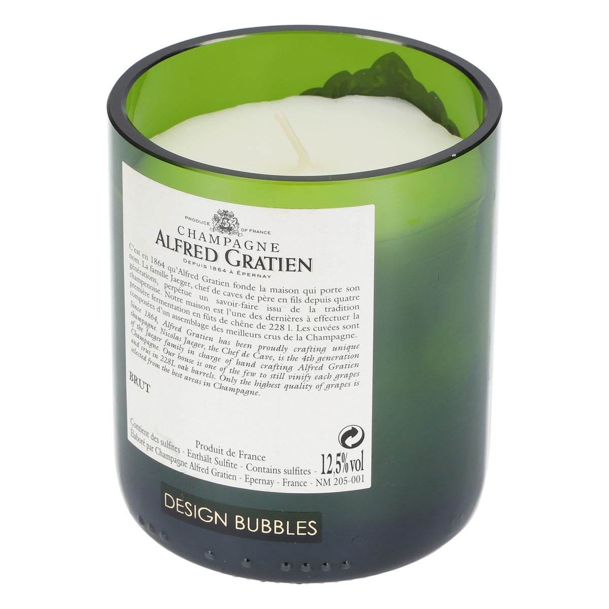 Candela Alfred Gratien Champagne in vetro verde Design di Bubbles – Vista 3