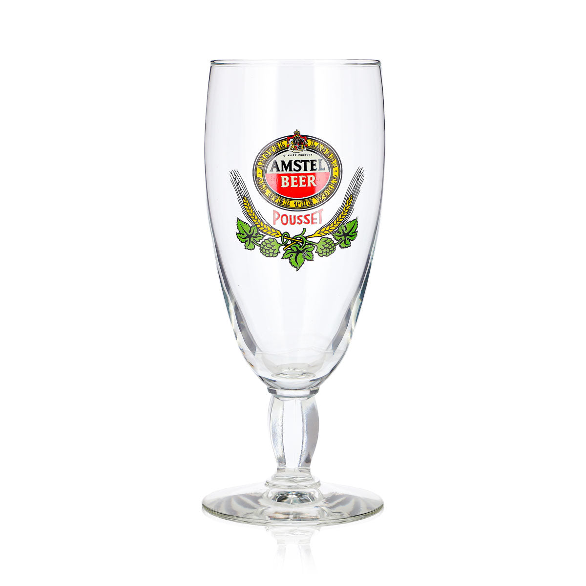 Bicchiere da birra Amstel da 0,33 l, a forma di coppa, Pousset, con stelo squadrato, Durobor – Vista 2