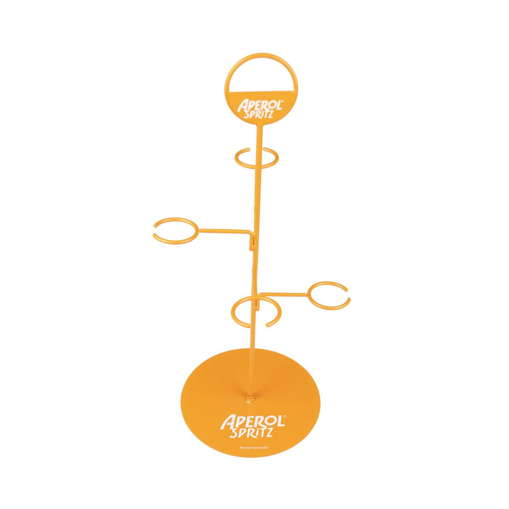Aperol Spritz Albero di bicchieri 4 bicchieri Supporto Decorativo Gastronomico Pubblicitario Merchandising