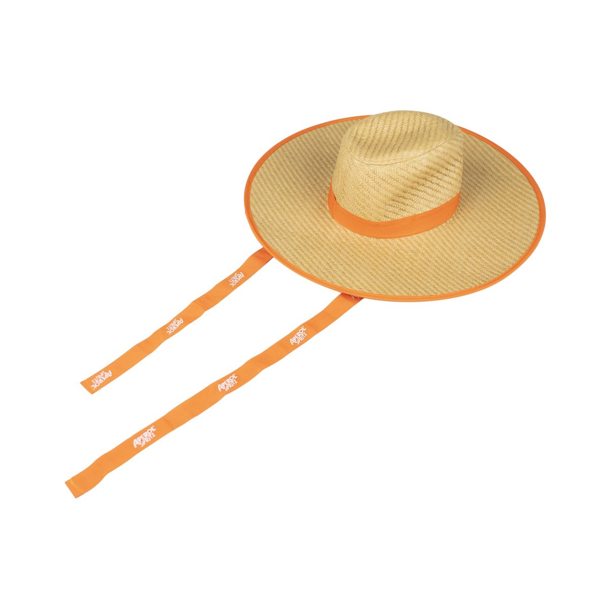 Cappello di paglia Aperol Spritz a tesa larga con nastri Cappello a tesa larga con nastri – Vista 2