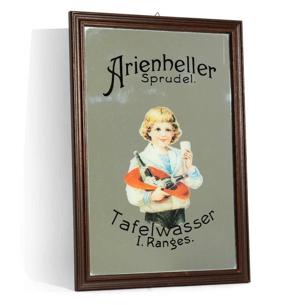 Specchio Arienheller Wasser Spiegel Specchio pubblicitario Accessori da bar Decorazione da parete Cornice marrone