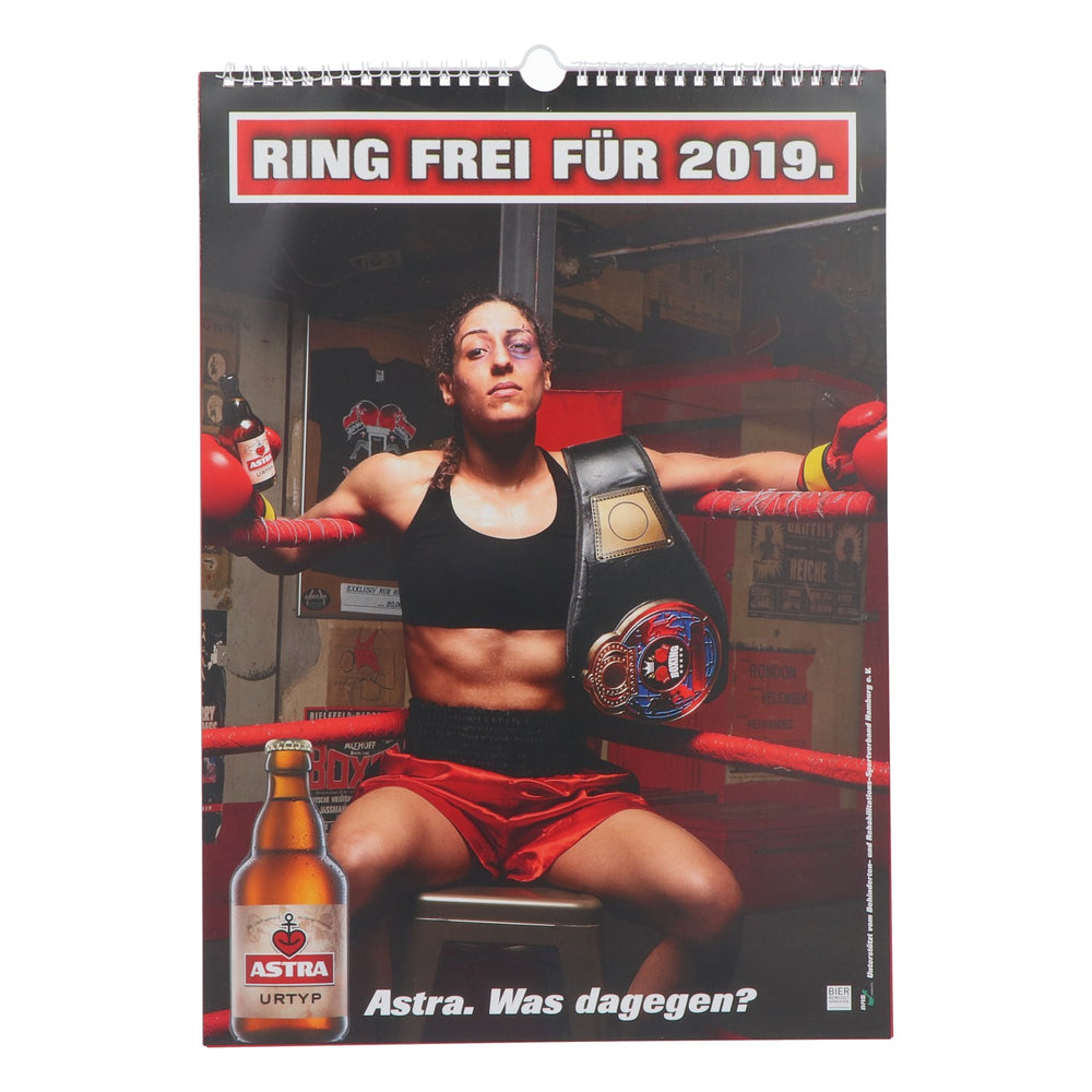 Calendario Astra Bier Calendario da parete Calendario illustrato "Ring frei für 2019" (Che il 2019 abbia inizio!)