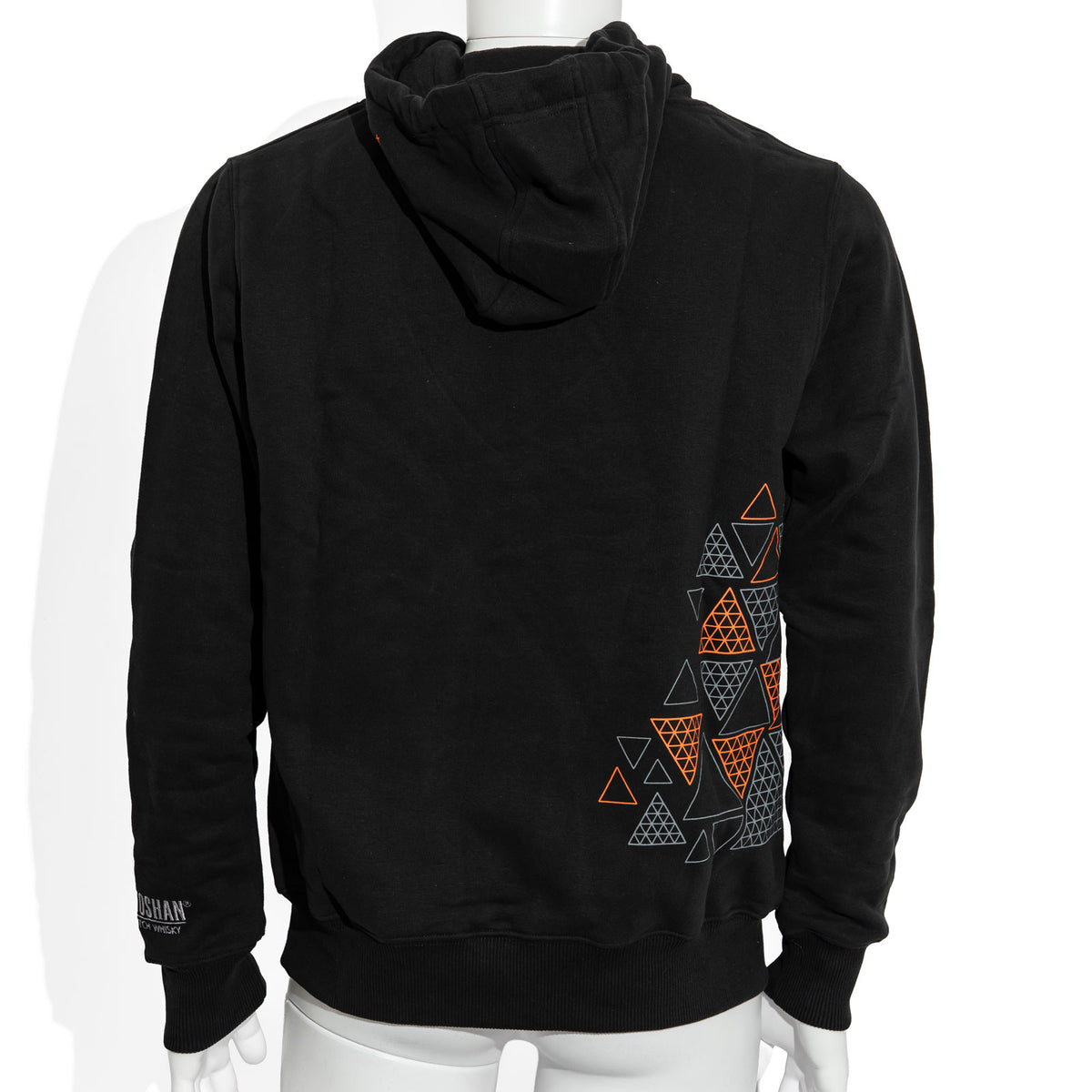 Felpa con cappuccio con motivo del bicchiere da whisky Auchentoshan, taglia S, nera, in cotone – Vista 3