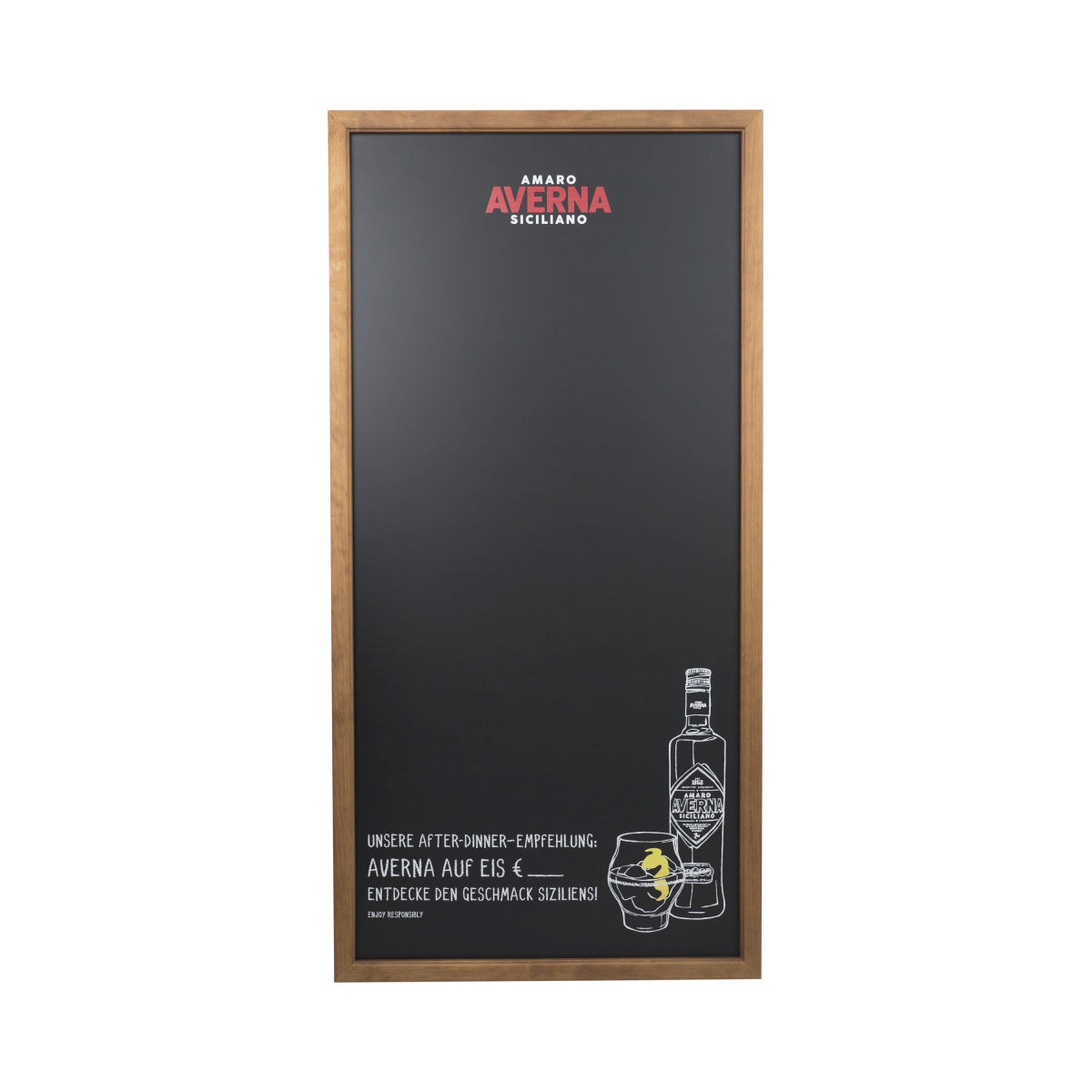 Averna Amaro Lavagna 120x60 Cornice in legno Menu Board Pubblicità da parete per ristoranti