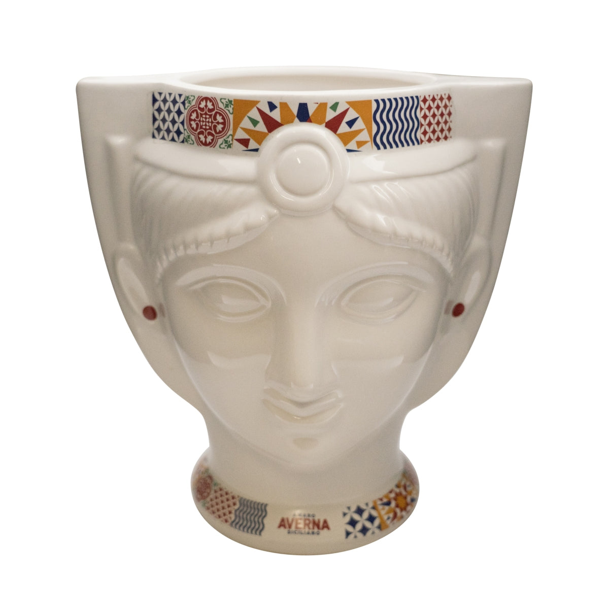 Vaso Averna Teste in ceramica "Teste di Moro" Maschio Decorativo Vaso da fiori Busto Arredamento