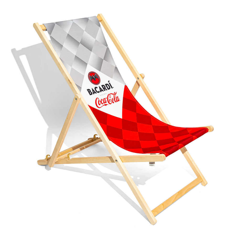 Sedia a sdraio da spiaggia Bacardi Rum "Bacardi Cola" in legno di faggio