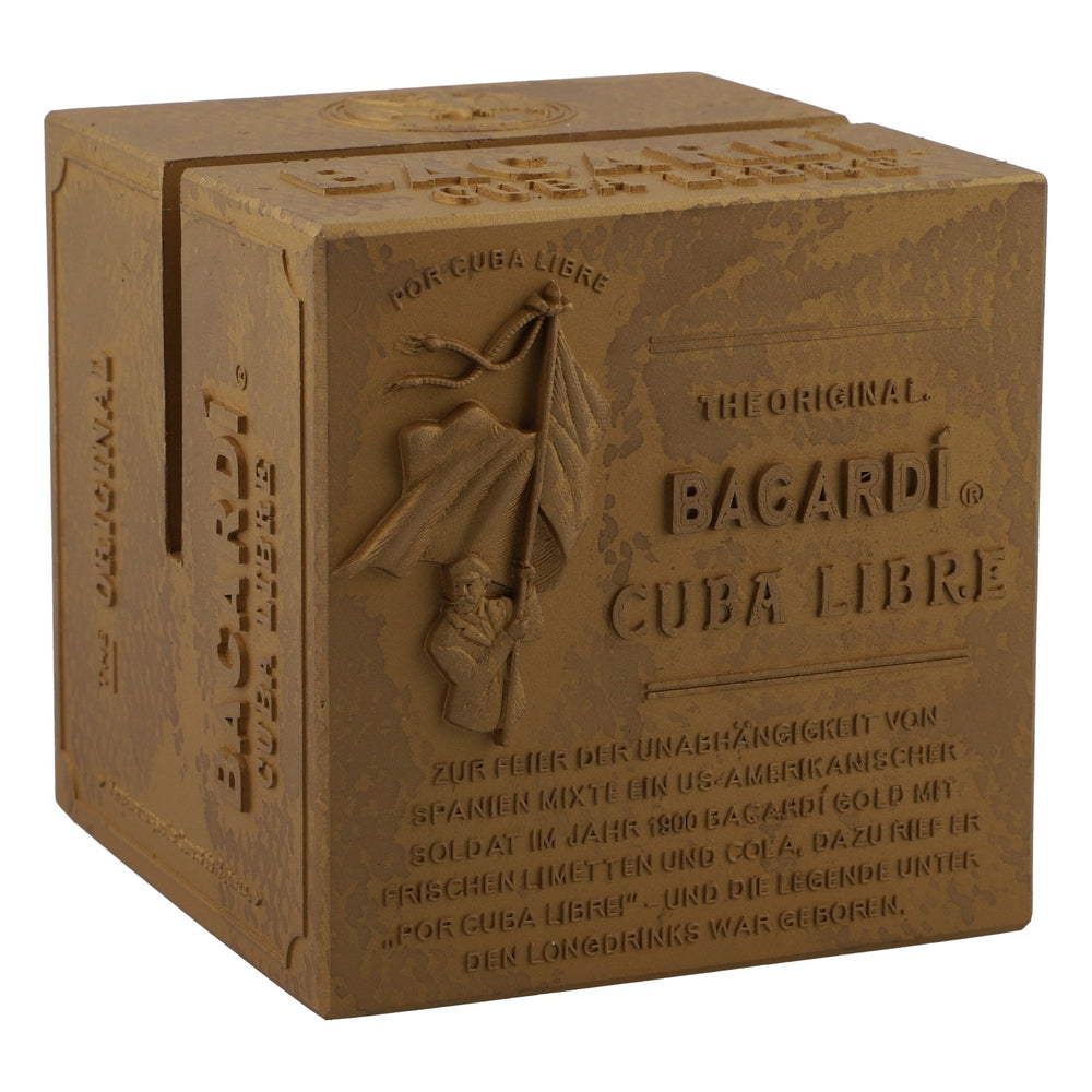 Espositore da tavolo Bacardi Rum Espositore Espositore per biglietti Interamente in metallo (oro)