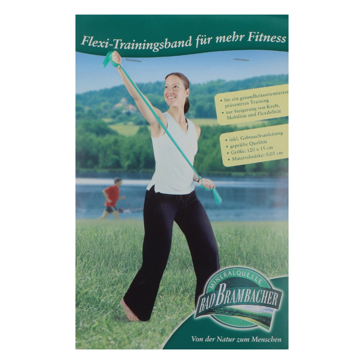 Elastico da allenamento Bad Brambacher Flexi, verde, 120 x 15 cm, elastico da fitness in gomma – Vista 2
