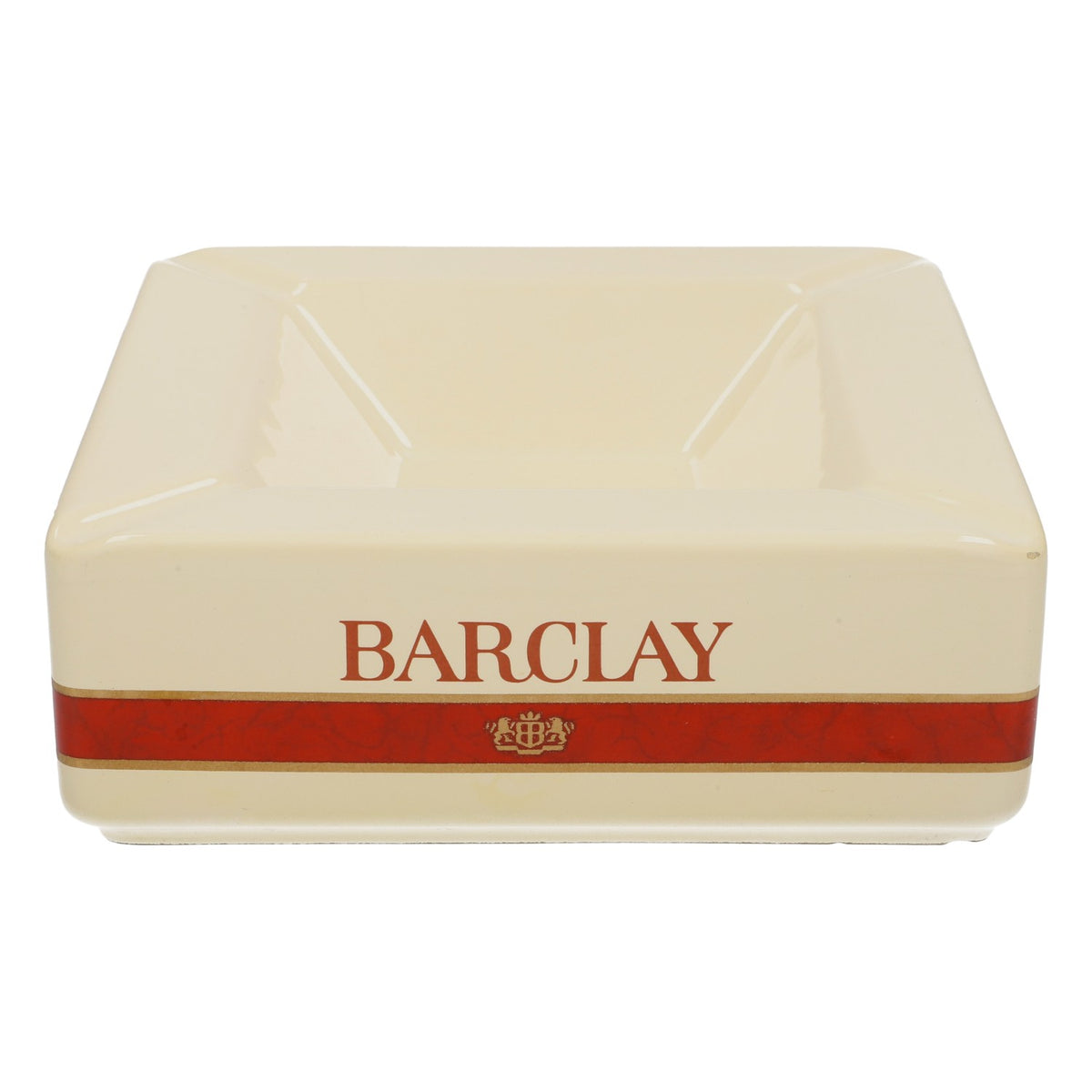 Barclay Sigarette Ceramica Posacenere Ashtry Anni '80 Beige XXL 19x19cm – Vista 2