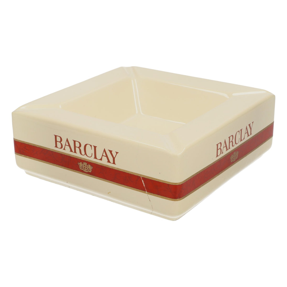 Barclay Sigarette Ceramica Posacenere Ashtry Anni '80 Beige XXL 19x19cm – Vista 5