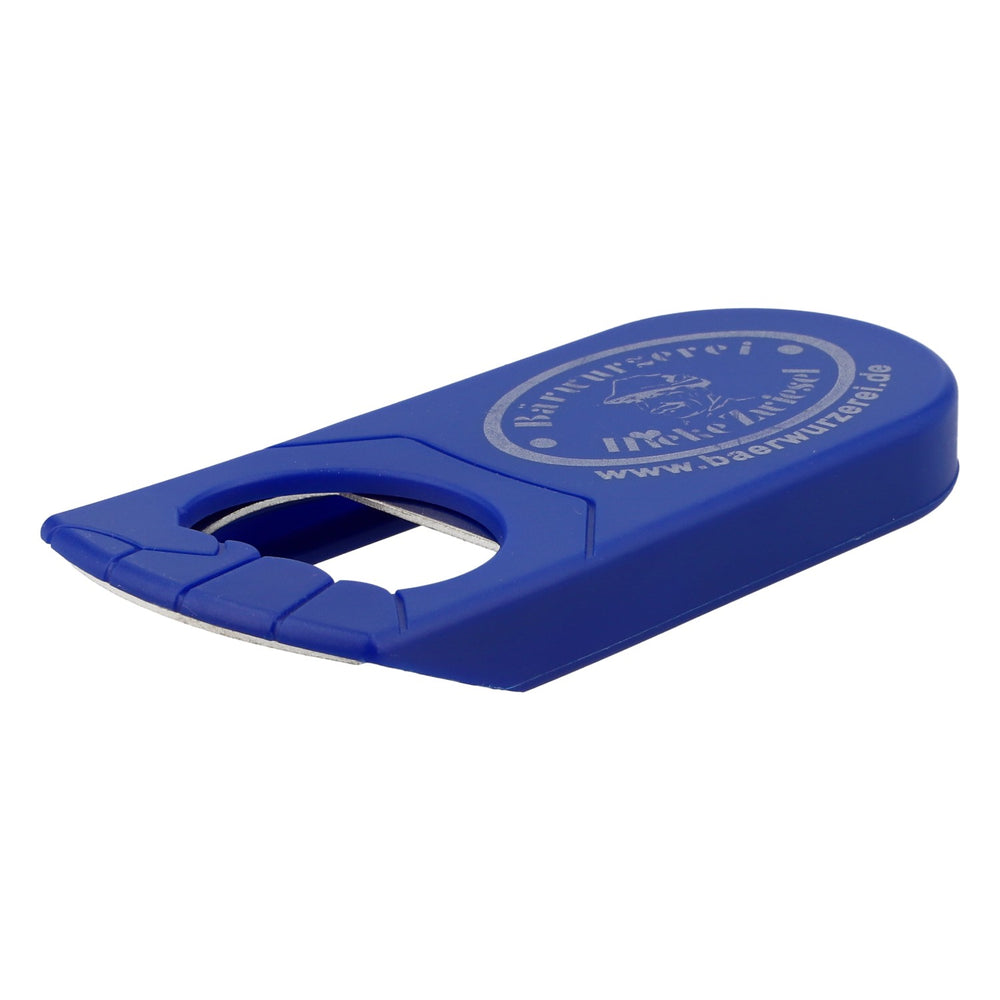 Bärwurzerei Hieke Zwiesel: apribottiglie per liquori con estrattore di capsule, blu con logo grigio