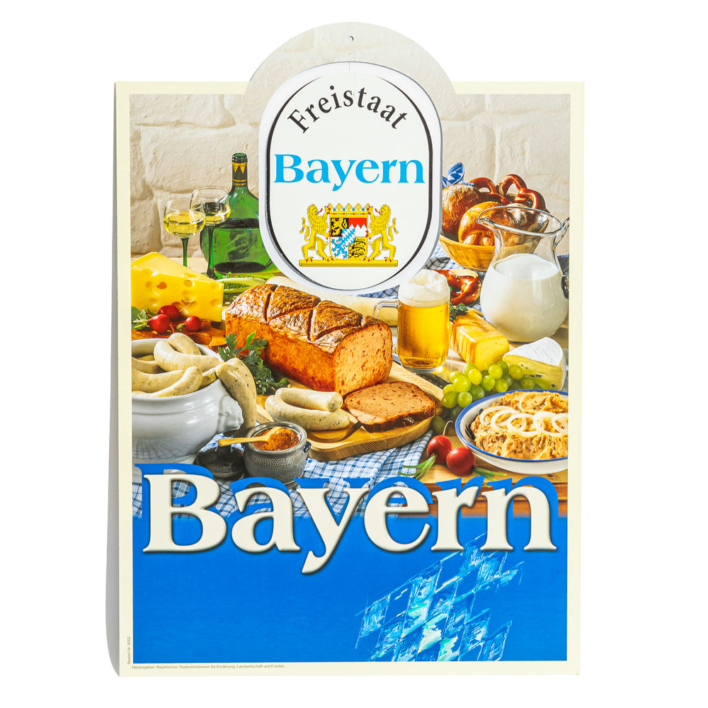 Cartello da appendere al soffitto della Baviera "Specialità bavaresi" 59x42 cm