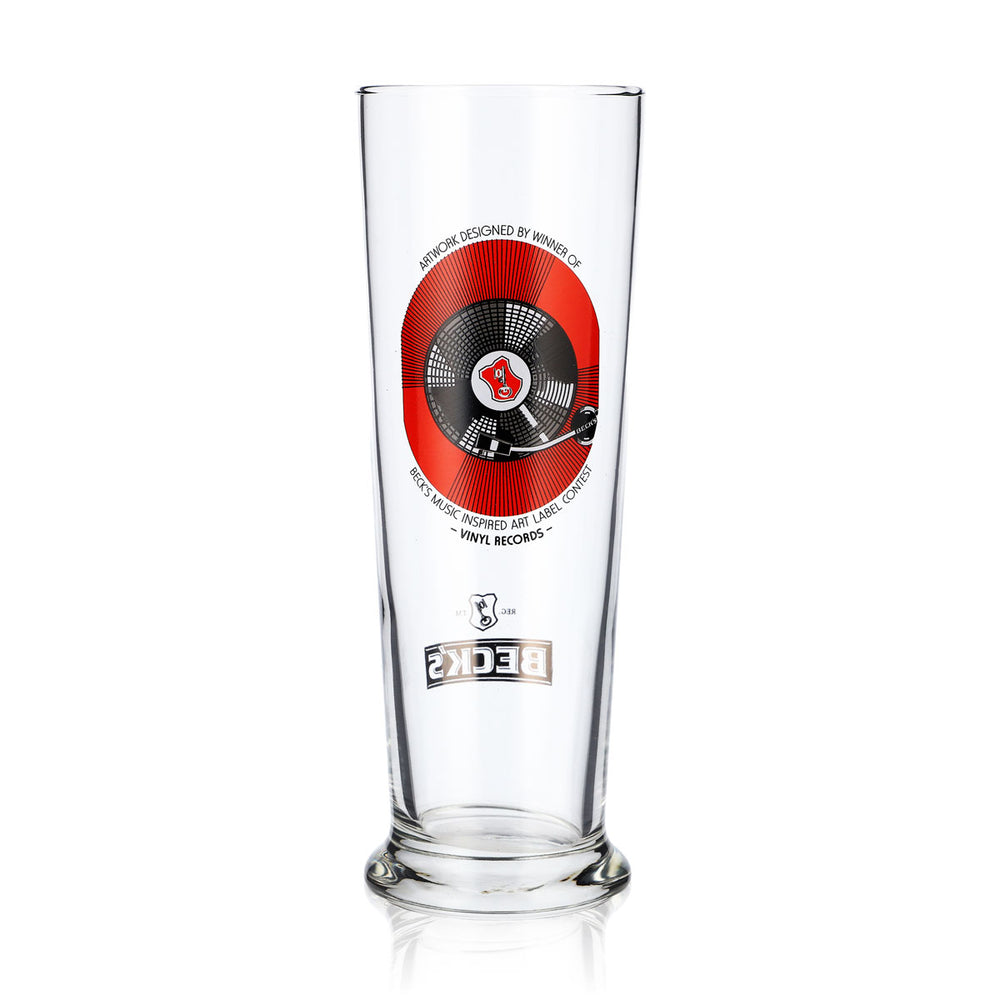 Bicchieri da birra Becks Bicchieri musicali Bicchieri 0,3 Etichetta Inspired Art Disco in vinile