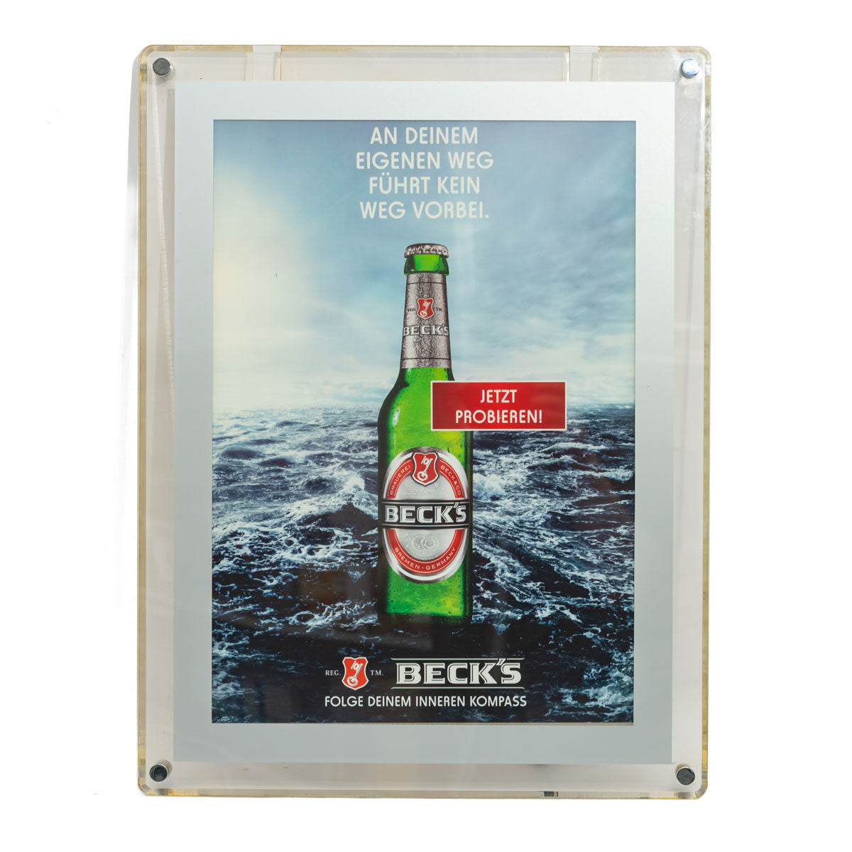 Insegna luminosa a LED Becks Bier 51x39 cm bottiglia incl. alimentatore incorniciato A3 – Vista 2