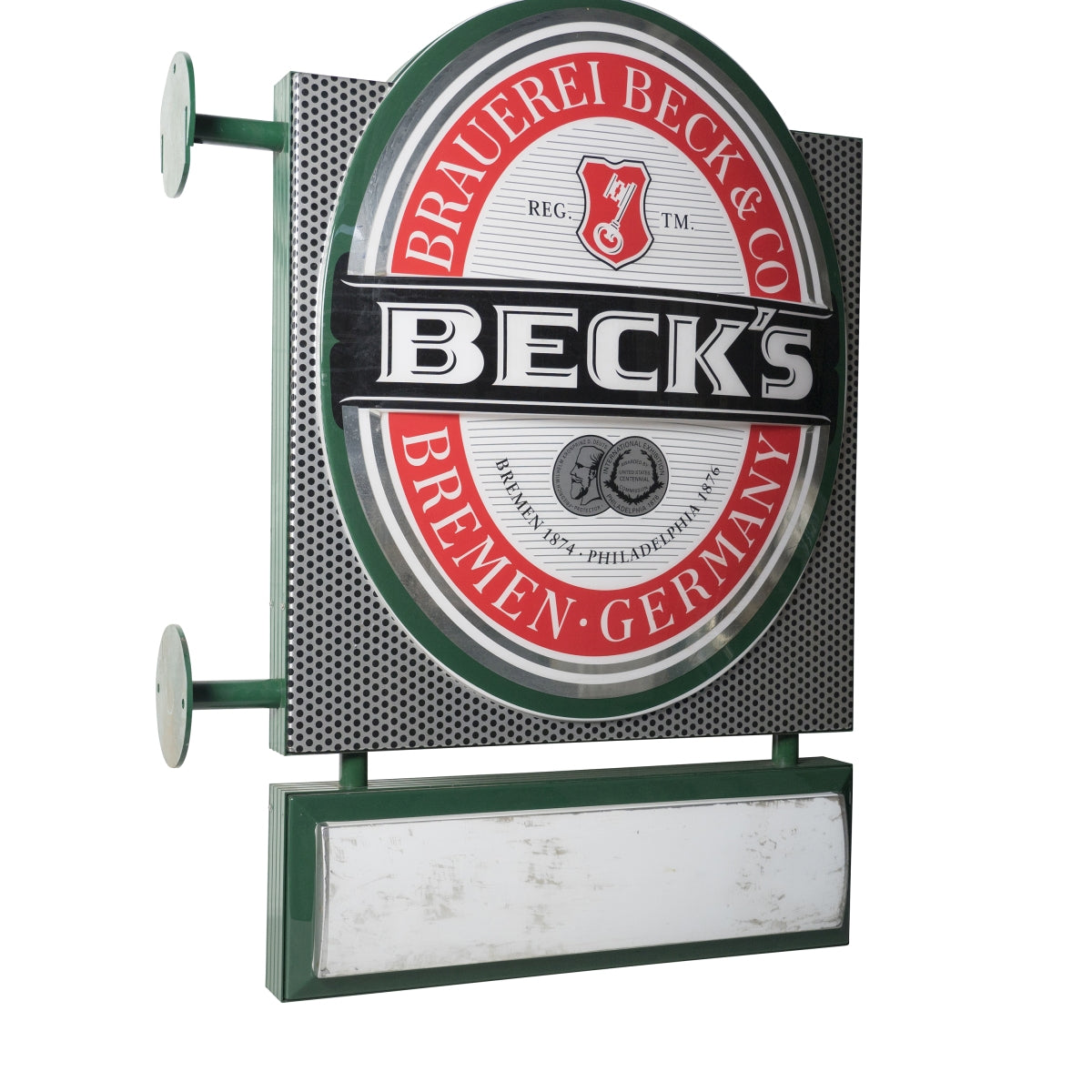 Insegna luminosa Becks Bier in due parti, per pub, bar, ristoranti e birrerie