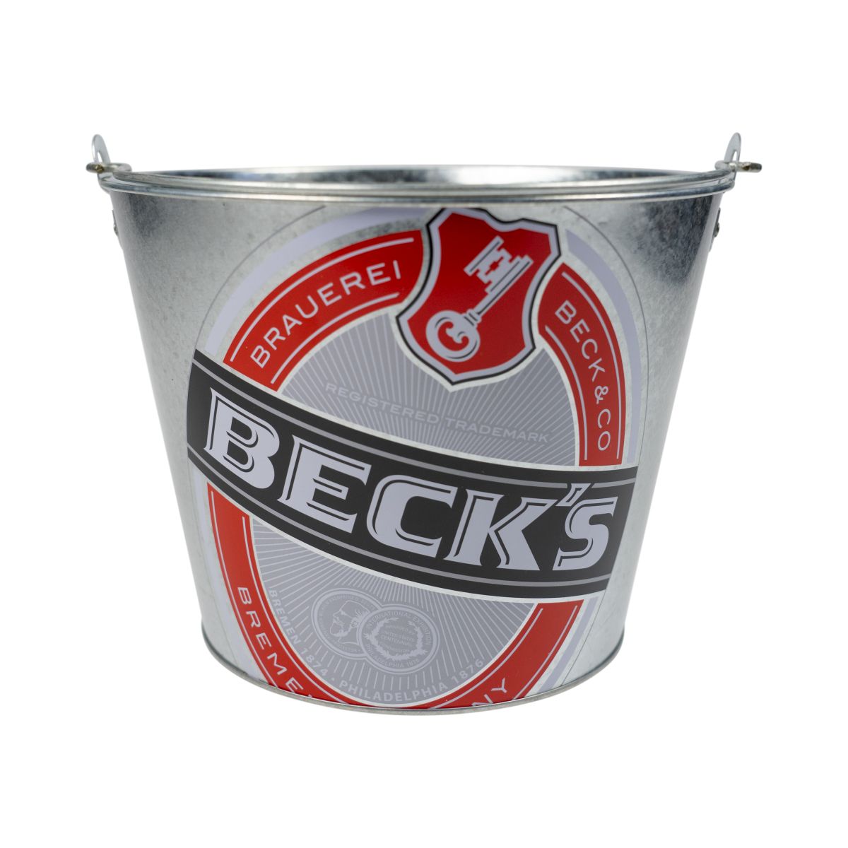 Secchiello per ghiaccio Becks Secchiello metallico 10 l Raffredda bevande Raffredda bottiglie Secchiello per ghiaccio