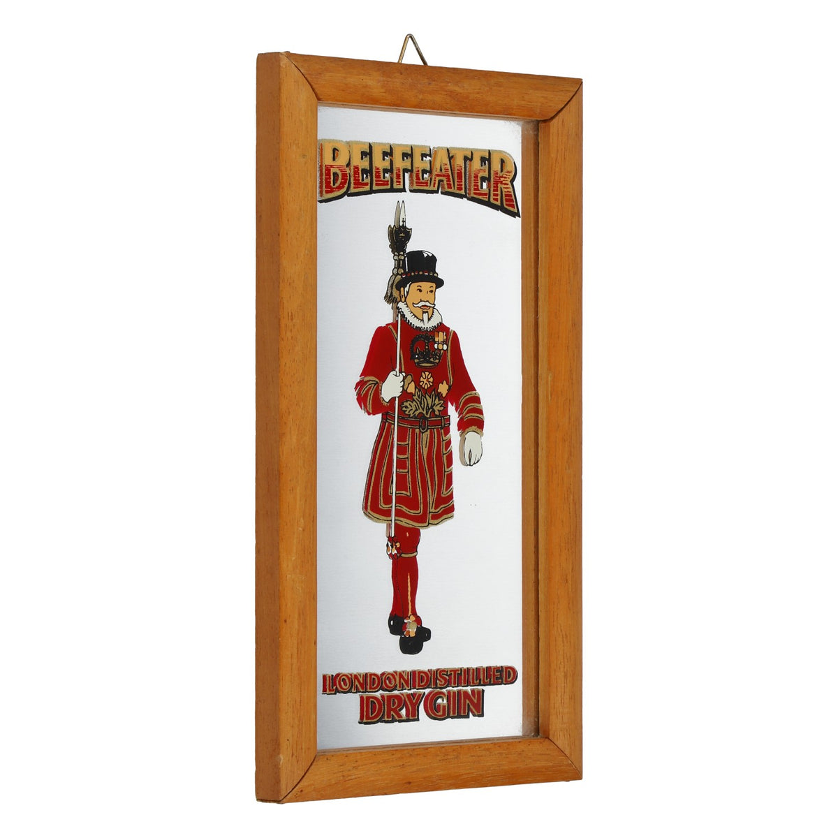 Specchio Beefeater Gin London con cornice in legno – Specchio promozionale per decorazione da bar