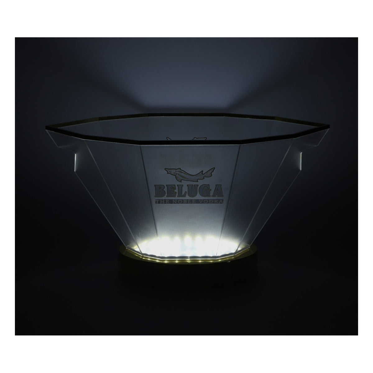 Beluga Vodka Kühler - Raffreddatore per bottiglie con LED e batteria ricaricabile, oro/trasparente - Accessori da bar di lusso – Vista 5