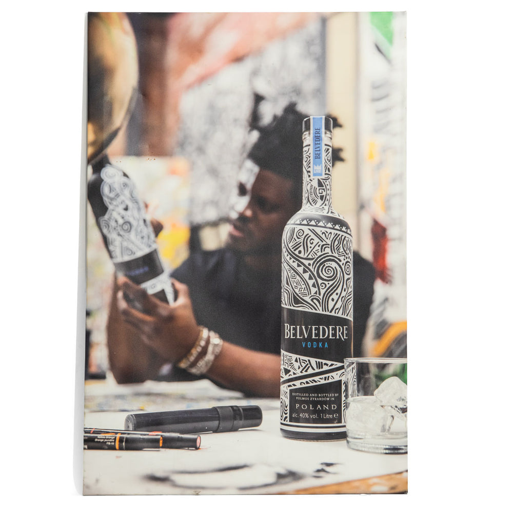 Belvedere Vodka Quadro su tela Decorazione da parete 120x80 cm Bottiglia con motivo