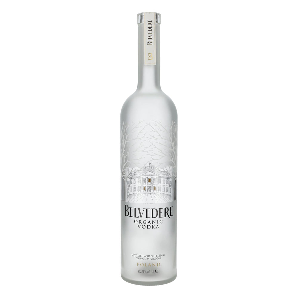 Bottiglia da esposizione Belvedere Vodka da 3 l. Bottiglia vuota di vodka biologica con LED, usata