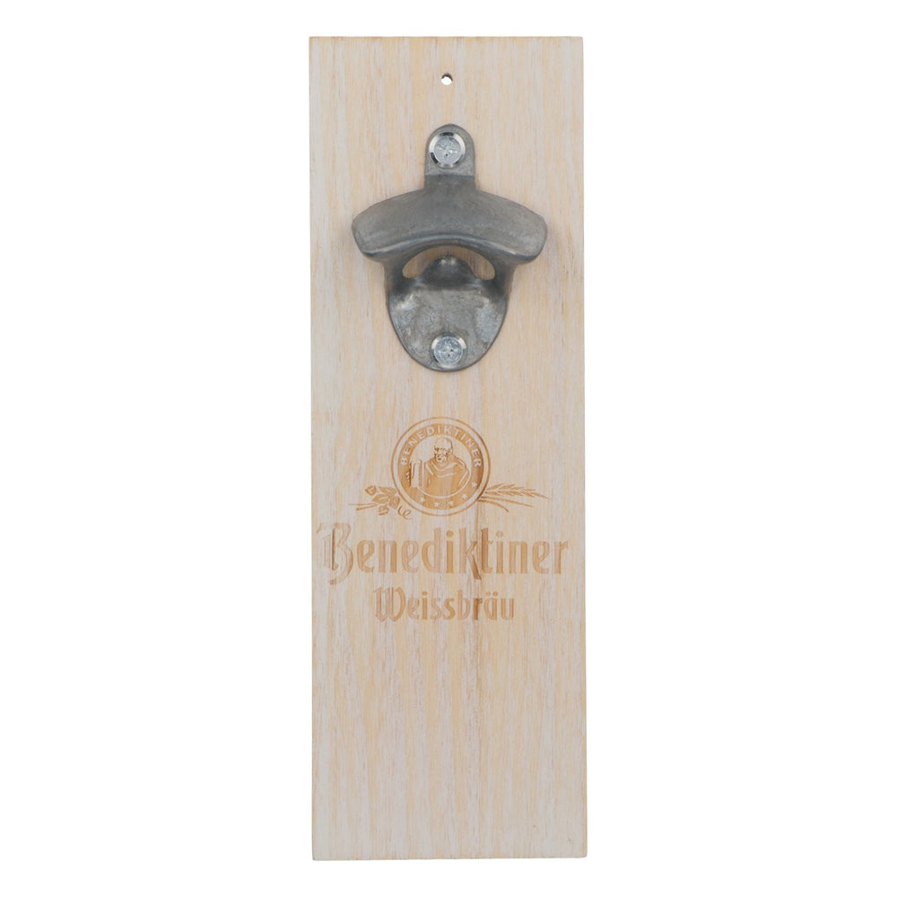 Benediktiner Weißbier Apribottiglie da parete magnetico in vero legno Apribottiglie