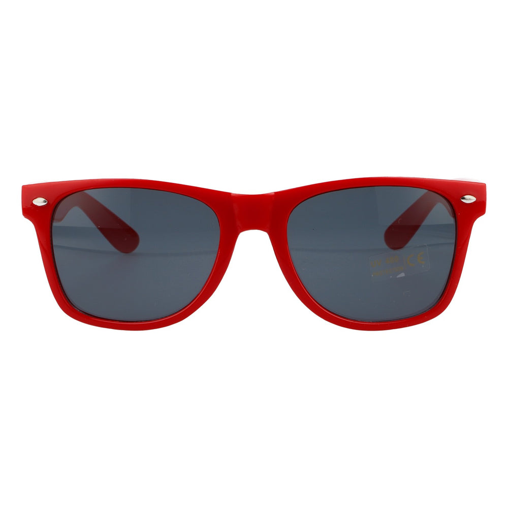 Occhiali da sole Berentzen rossi con protezione UV 400 Wayfarer Party Festival