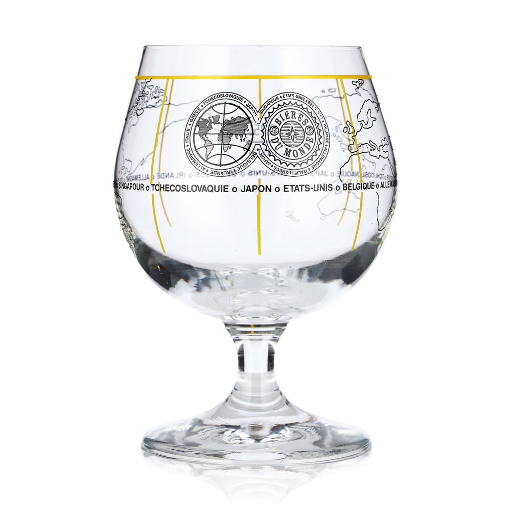 Bieres du Monde Bicchiere da birra da 0,25 l a forma di coppa con mappa del mondo Rastal