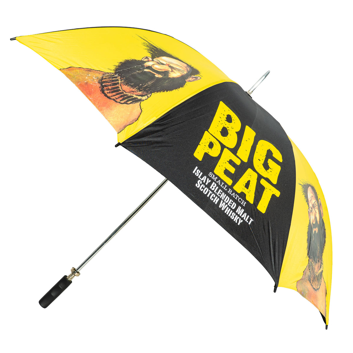 Bicchiere da whisky Big Peat con manico imbottito nero/giallo, larghezza 130 cm, poliestere