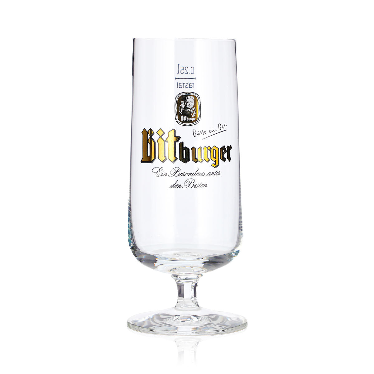 Bicchiere da birra Bitburger da 0,25 l, modello "Ein Besonderes unter den Besten" (Una speciale tra le migliori), Sahm – Vista 2