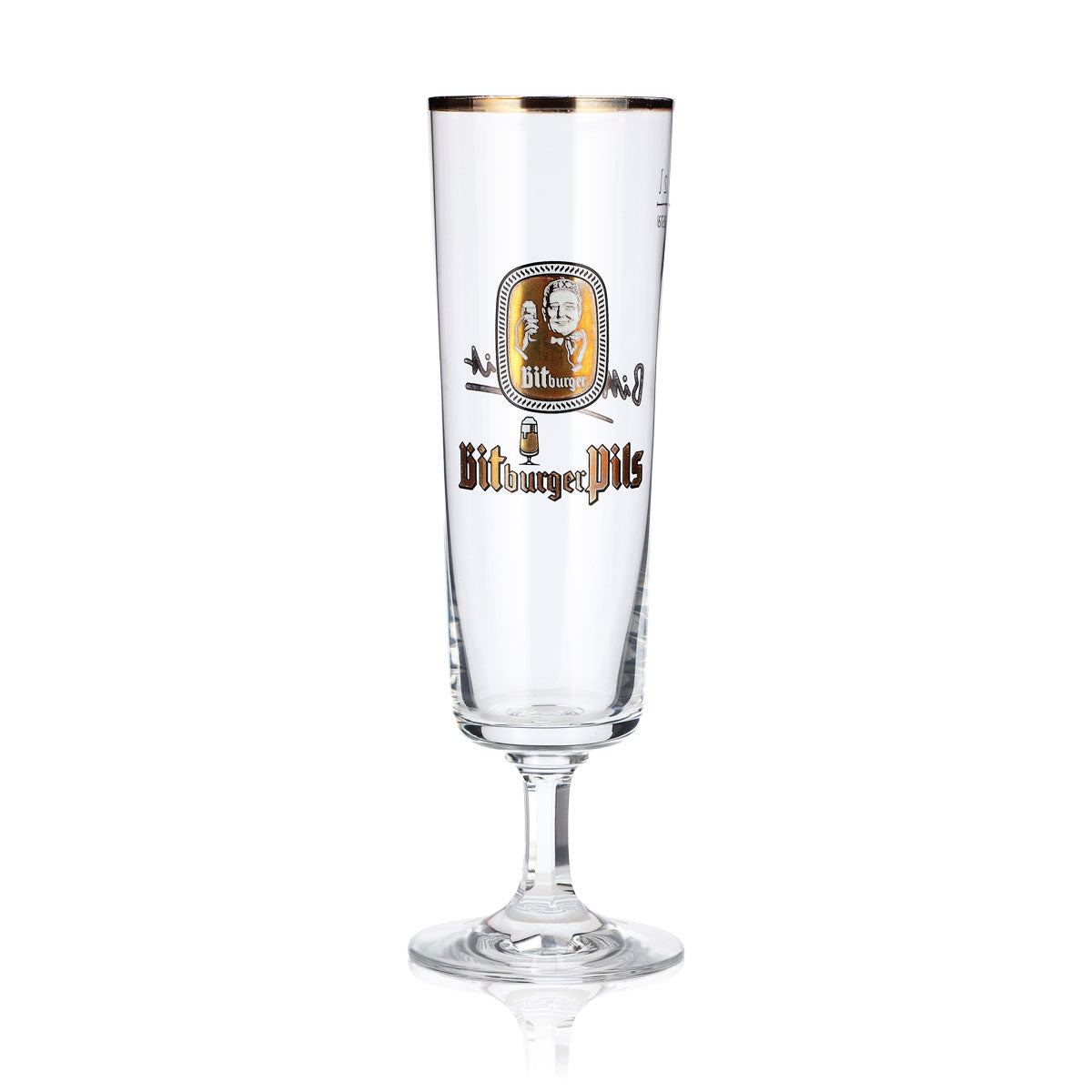 Bicchiere da birra Bitburger da 0,2 l, a forma di tulipano, con bordo dorato, bicchiere da birra Rastal