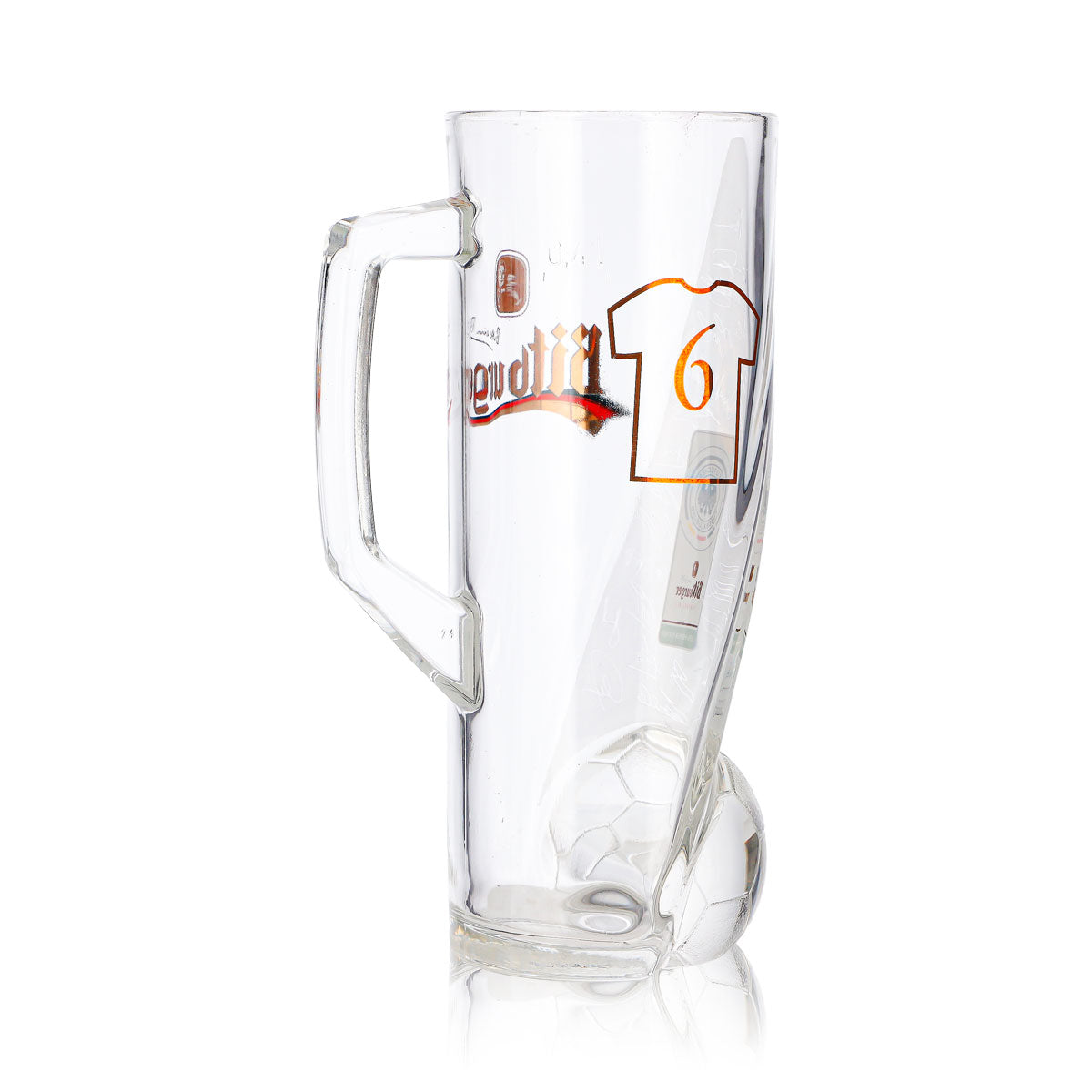 Bicchiere da birra Bitburger da 0,4 l, boccale DFB Premium analcolico, numero di maglia 6 – Vista 5