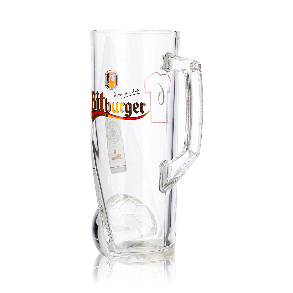 Bicchiere da birra Bitburger da 0,4 l, boccale DFB Premium analcolico, numero di maglia 6 – Vista 6