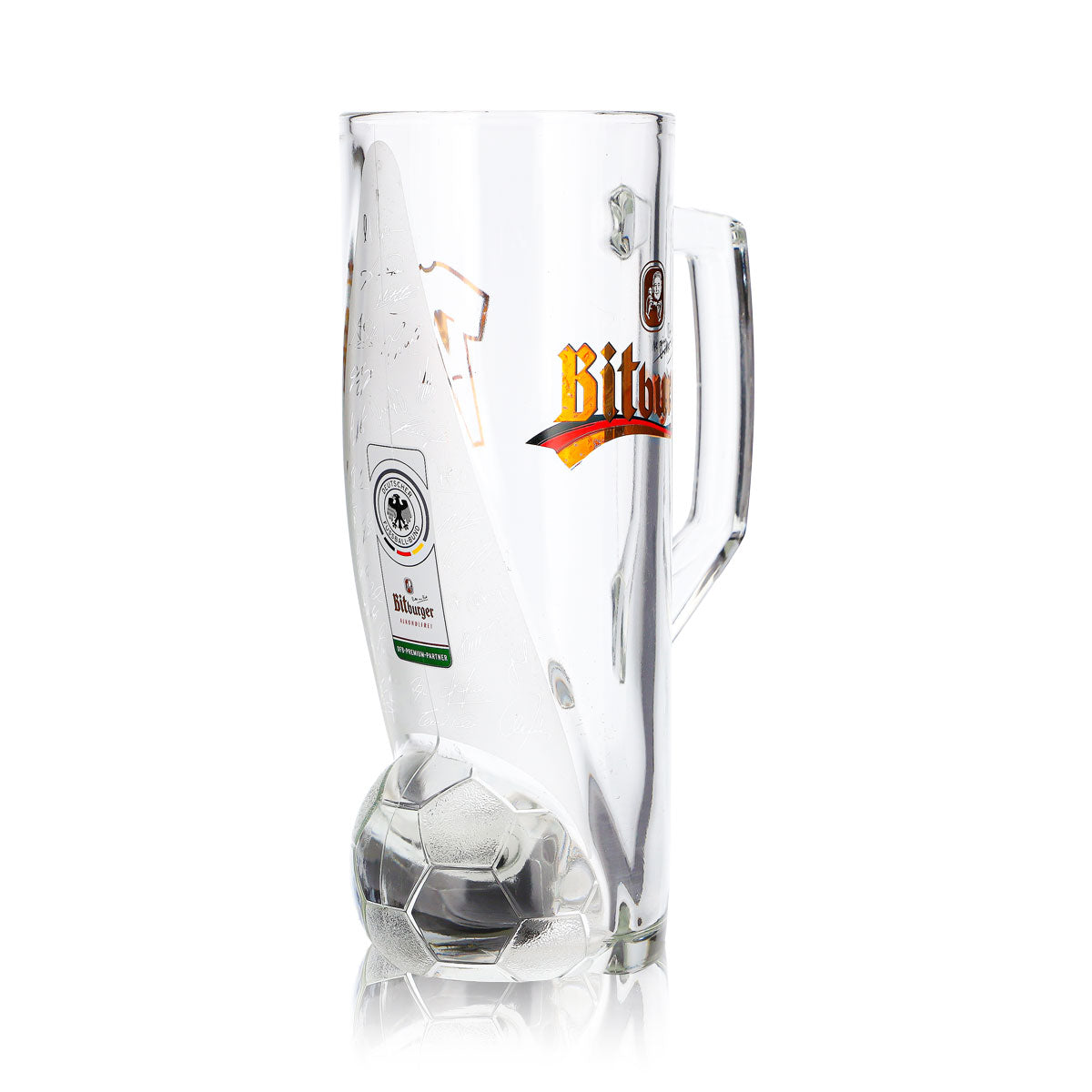 Bicchiere da birra Bitburger da 0,4 l, boccale DFB Premium analcolico, numero di maglia 19 – Vista 3