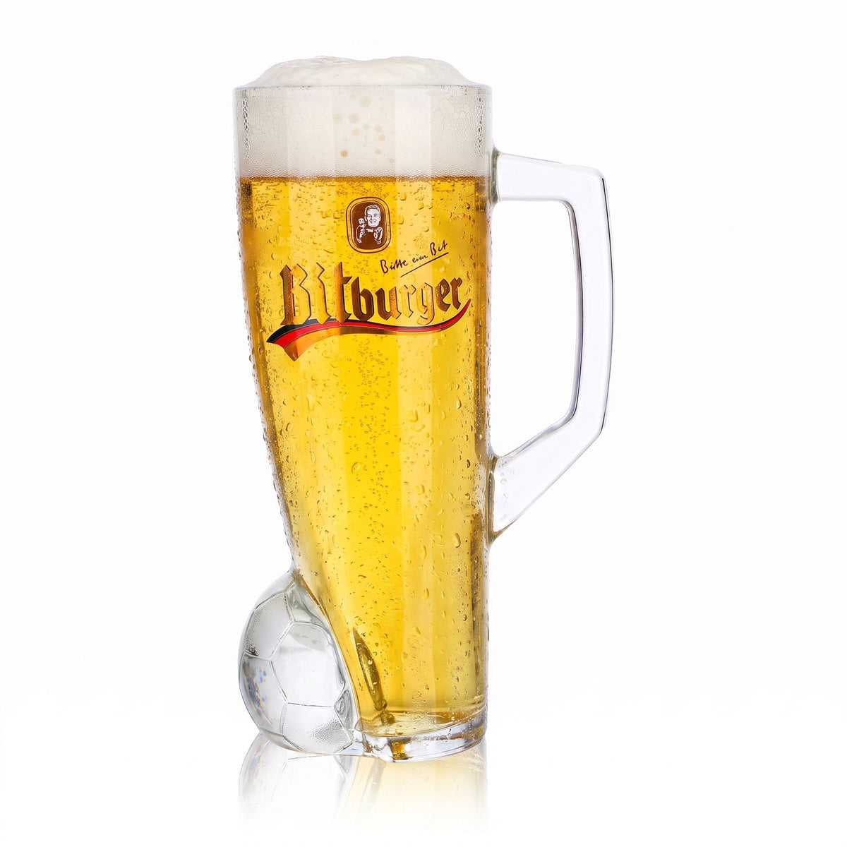 Bicchiere da birra Bitburger da 0,4 l, boccale DFB Premium analcolico, numero di maglia 2