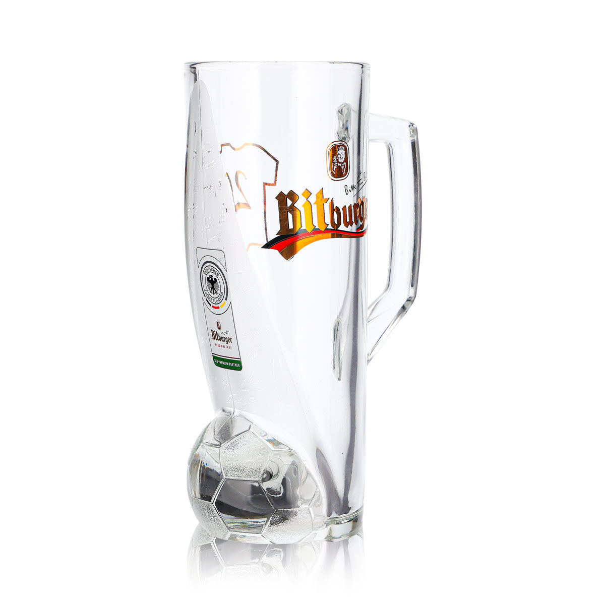 Bicchiere da birra Bitburger da 0,4 l, boccale DFB Premium analcolico, numero di maglia 2 – Vista 3