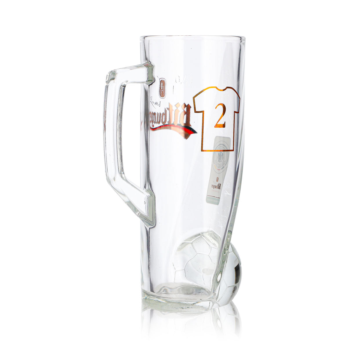 Bicchiere da birra Bitburger da 0,4 l, boccale DFB Premium analcolico, numero di maglia 2 – Vista 5