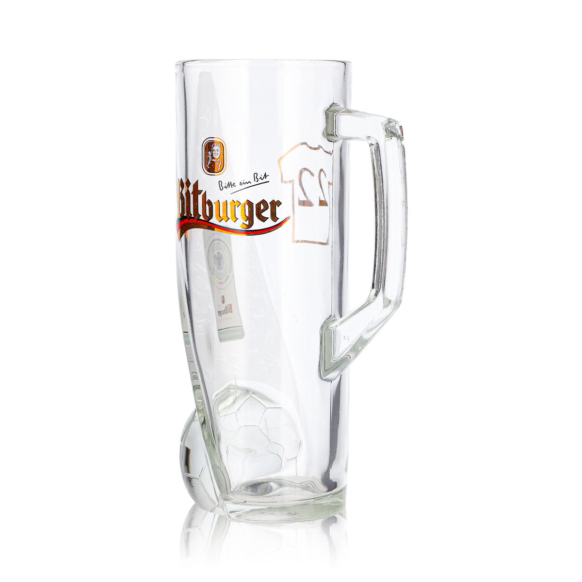 Bicchiere da birra Bitburger da 0,4 l, boccale DFB Premium analcolico con numero di maglia 22 – Vista 6