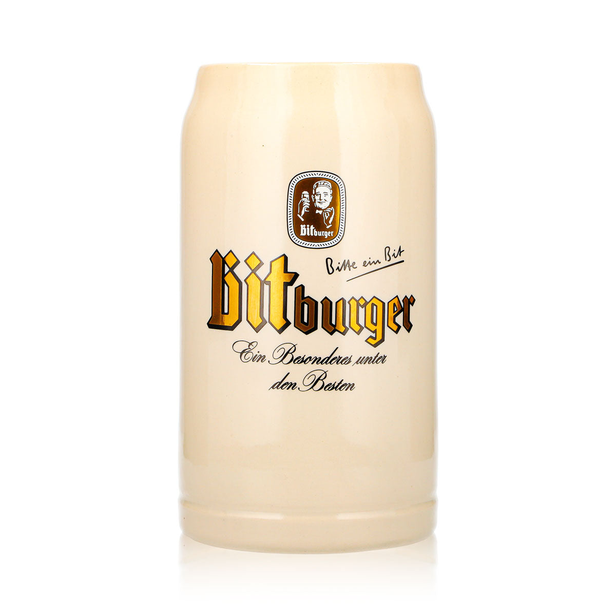 Bicchiere da birra Bitburger da 1 l, boccale in terracotta, terracotta Sahm, boccali bavaresi – Vista 2