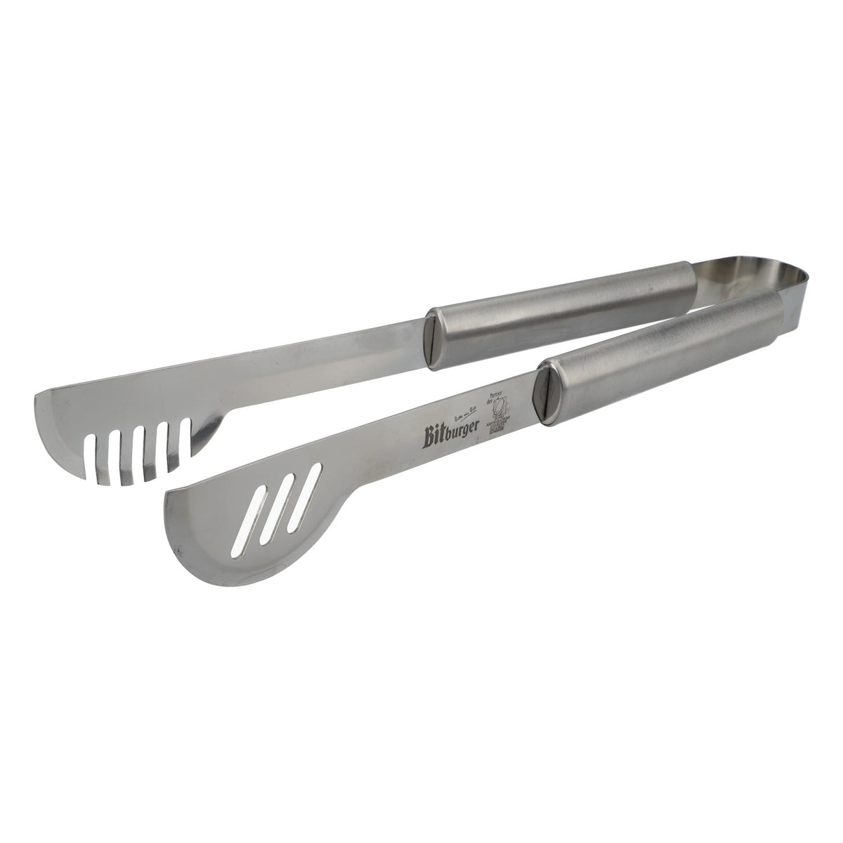 Pinza per barbecue Bitburger in acciaio inossidabile con apribottiglie da tavola
