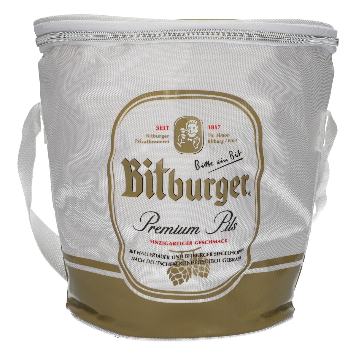 Borsa termica rotonda per birra Bitburger da portare a tracolla, nuova, borsa termica per birra originale Bit