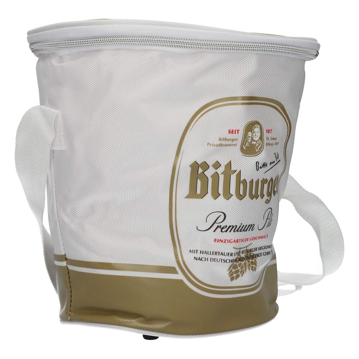 Borsa termica rotonda per birra Bitburger da portare a tracolla, nuova, borsa termica per birra originale Bit – Vista 2